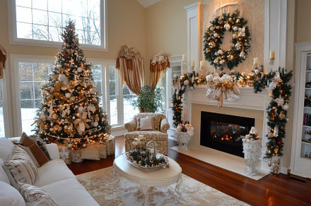 Christmas spirit fills the living, a Photo by Pavel_design