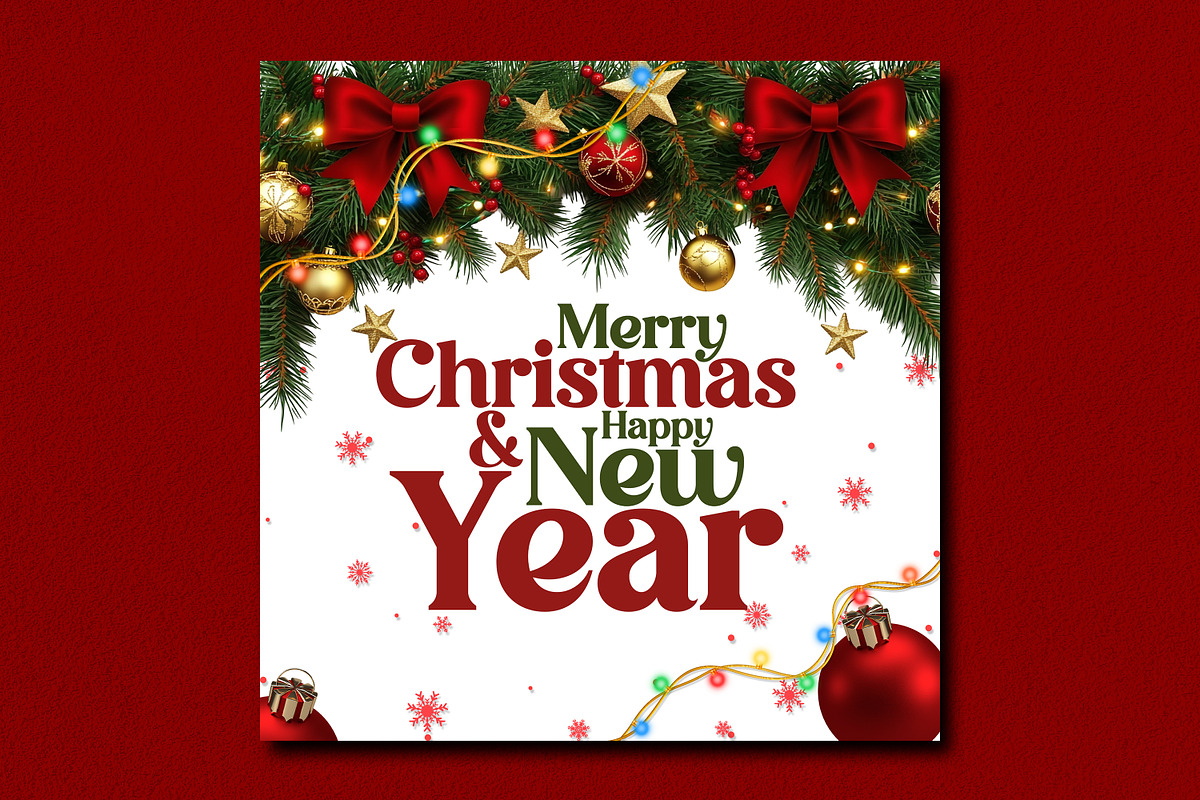 Merry Christmas New Year Post, a Social Media Template by creative-mint (Photo 2 of 2)