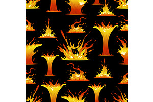 Lava flows and splashes seamless, an Illustration by Vectorbuum