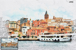 Watercolor  Photoshop Effects, an Action Add-On by 3d_model_tifotizi