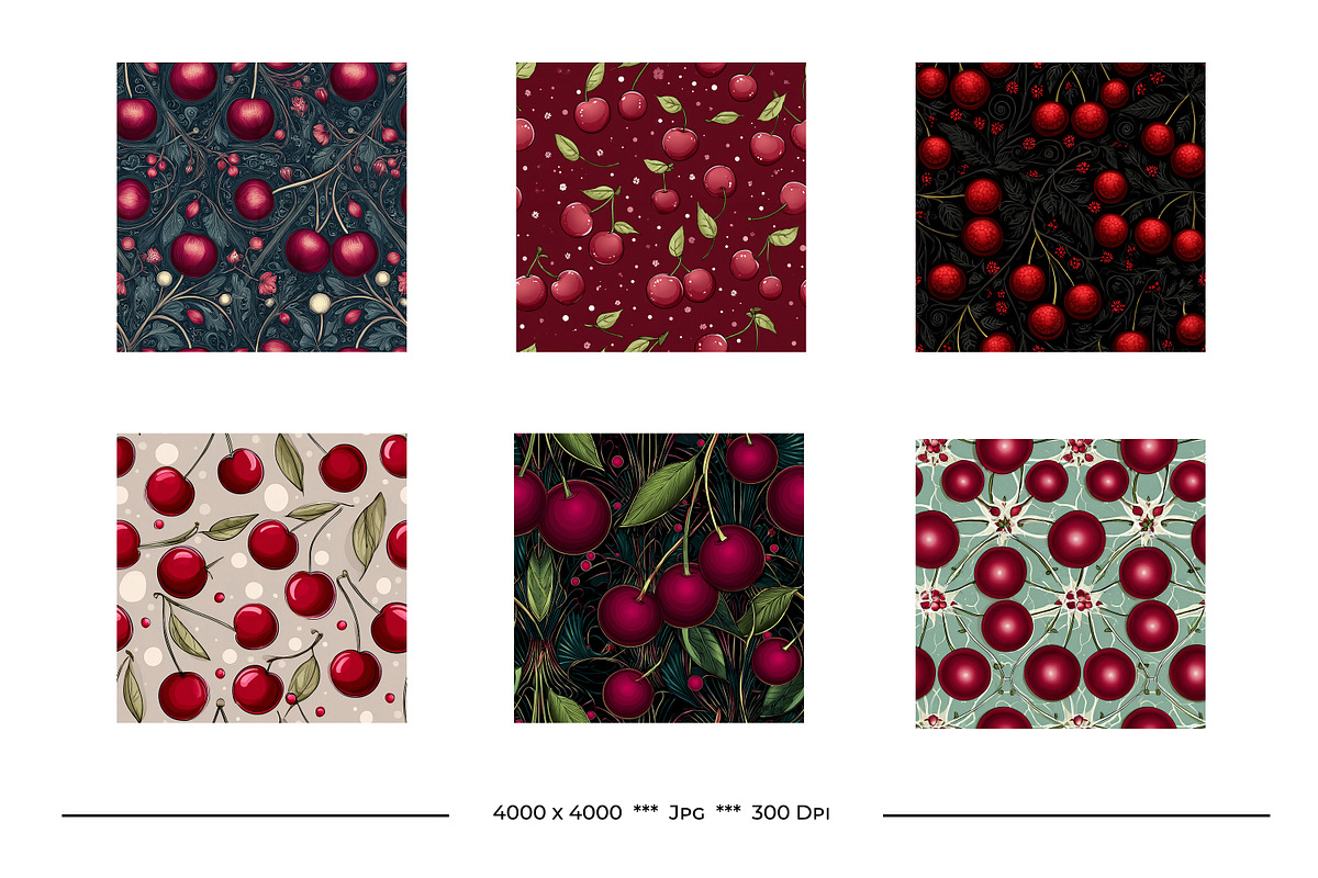 Cherry Retro Art Style Patterns, a Pattern Graphic by karenfoleyphoto (Photo 2 of 15)