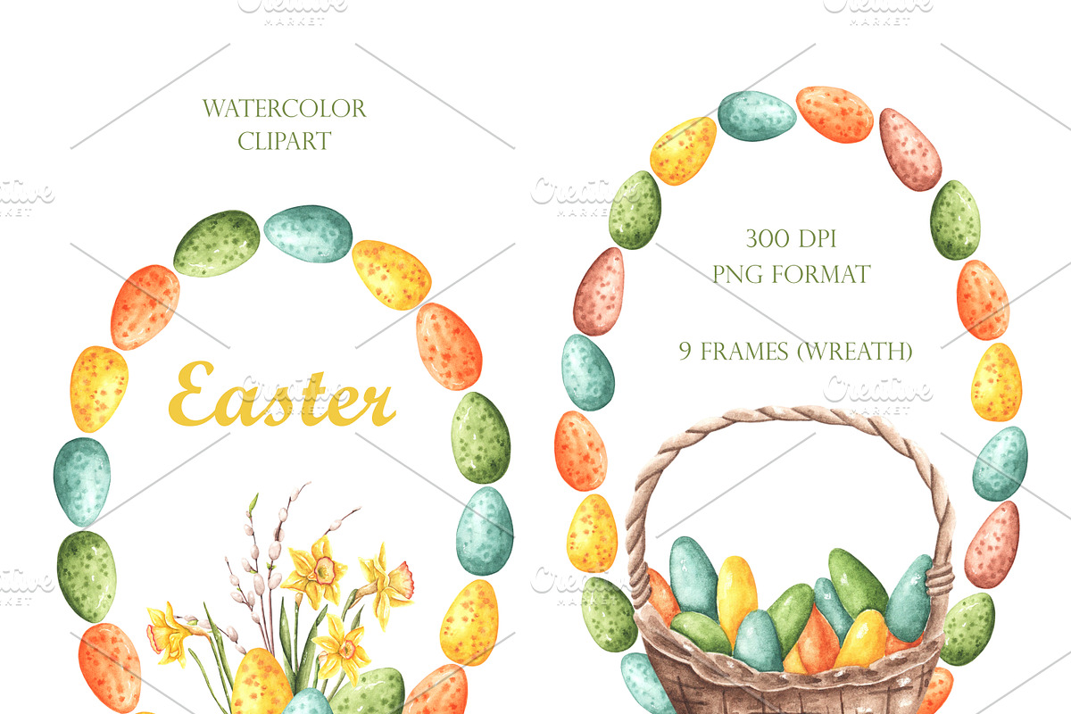 Easter traditions watercolor set., an Illustration by SabinaWatercolorArt (Photo 12 of 18)