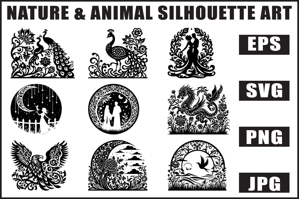 Elegant Nature & Wildlife SVG Set, an Object Graphic by jahid234 (Photo 1 of 10)