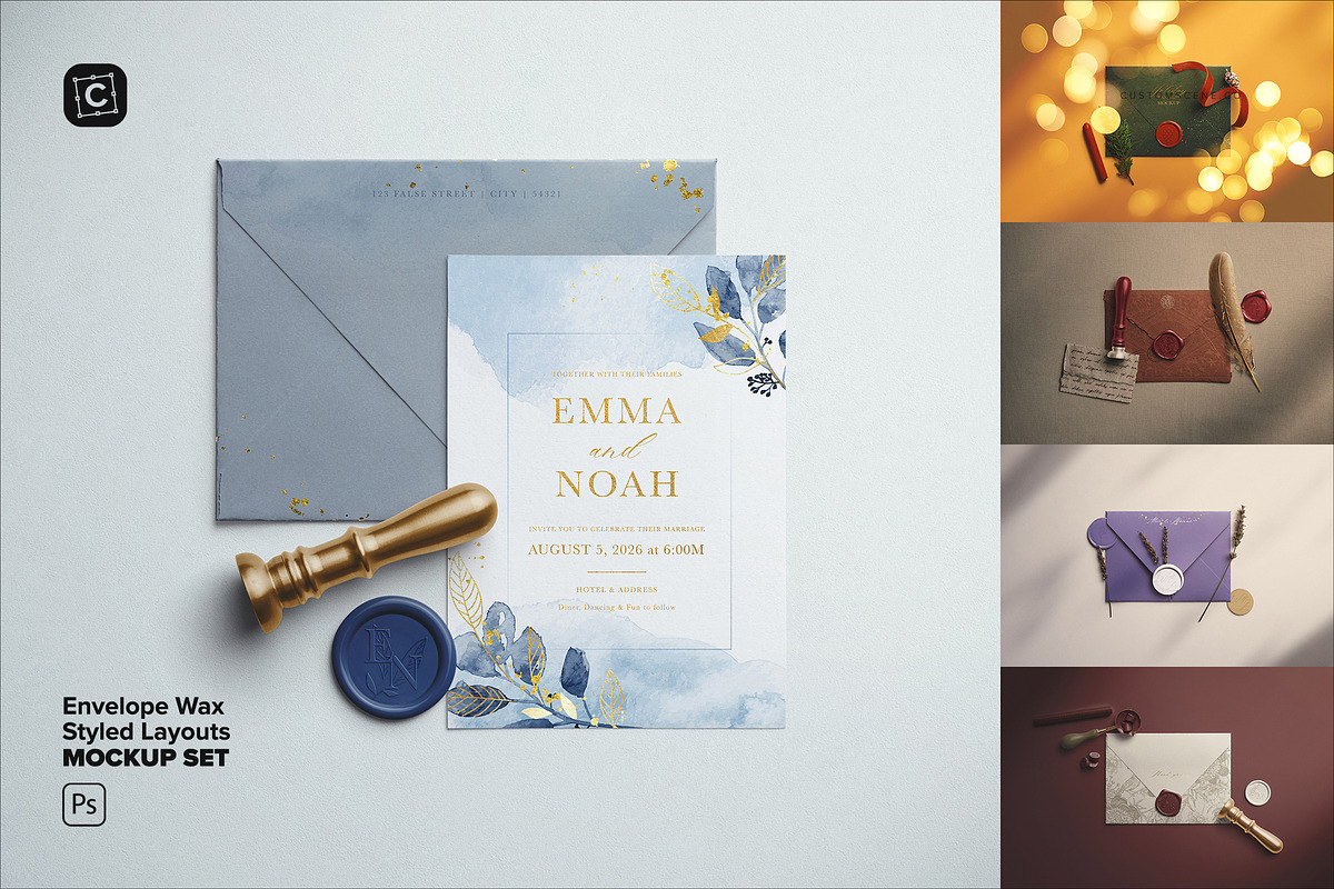 Envelope Wax Mockup Set - Styled Lay, a Product Mockup by Custom Scene (Photo 1 of 9)