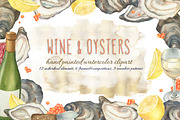 Wine&Oysters watercolor set, an Illustration by PS_patterns (Thumbnail 1 of 4)