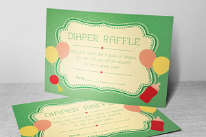 Retro Diaper Raffle Card Photoshop