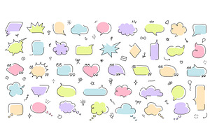 Loose line speech bubbles. Quote, an Object Illustration by winwin.art