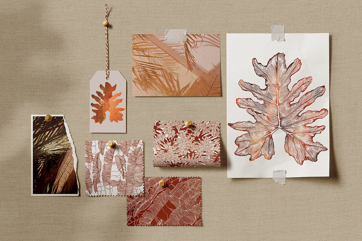 Tropical abstract leaves, a Decorative Illustration by Jeanna Draw (Photo 13 of 15)