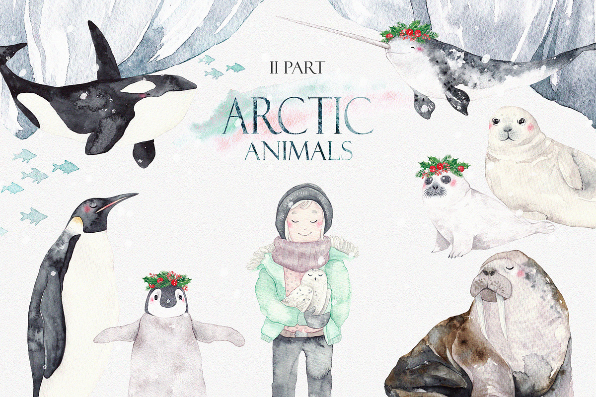 ARCTIC ANIMALS watercolor set PART 2, an Animal Illustration by Natali Smolova (Photo 1 of 7)