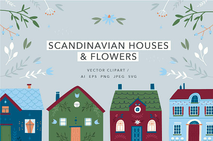 Scandinavian Houses and Flowers