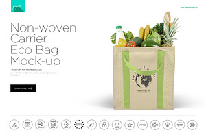 Non-woven Carrier Eco Bag Mock-up