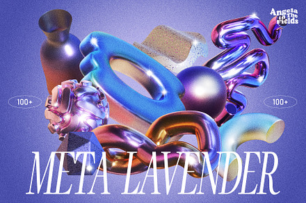 3D META LAVENDER Objects, an Object Graphic by angelainthefields