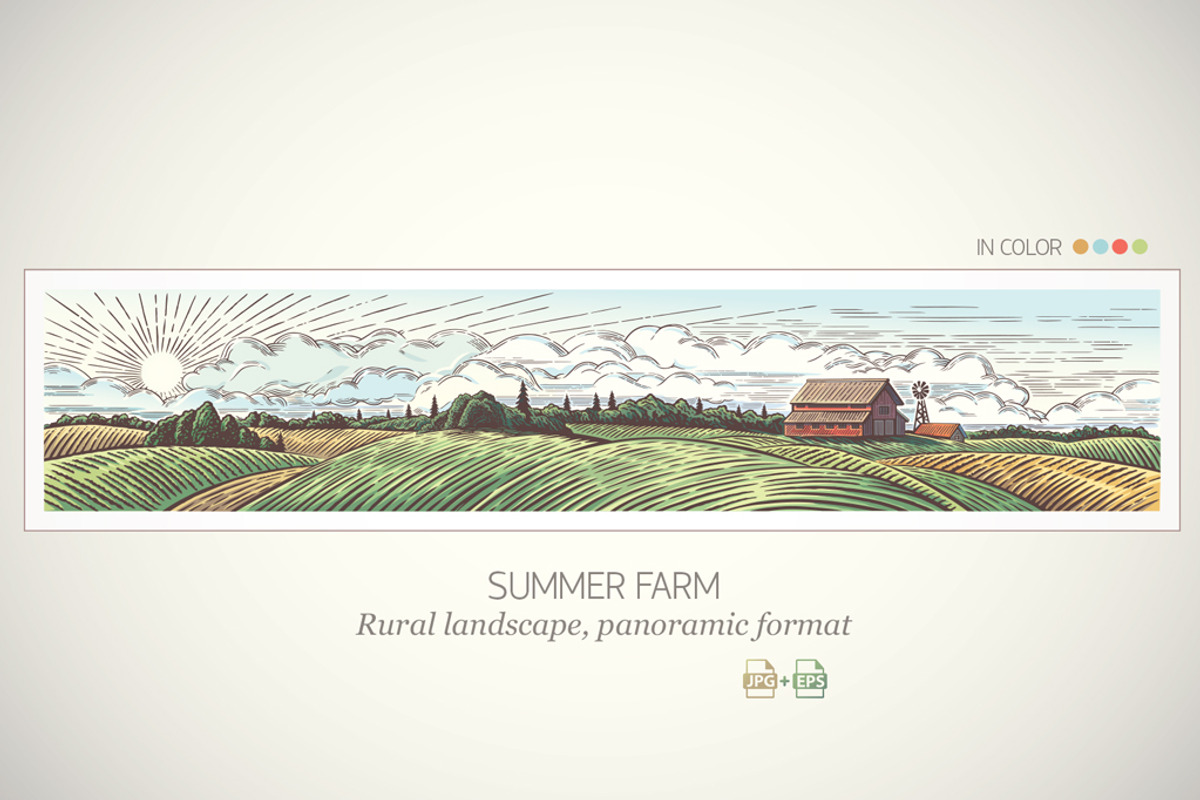 Rural landscape with Farm, an Illustration by Countryside life (Photo 1 of 9)