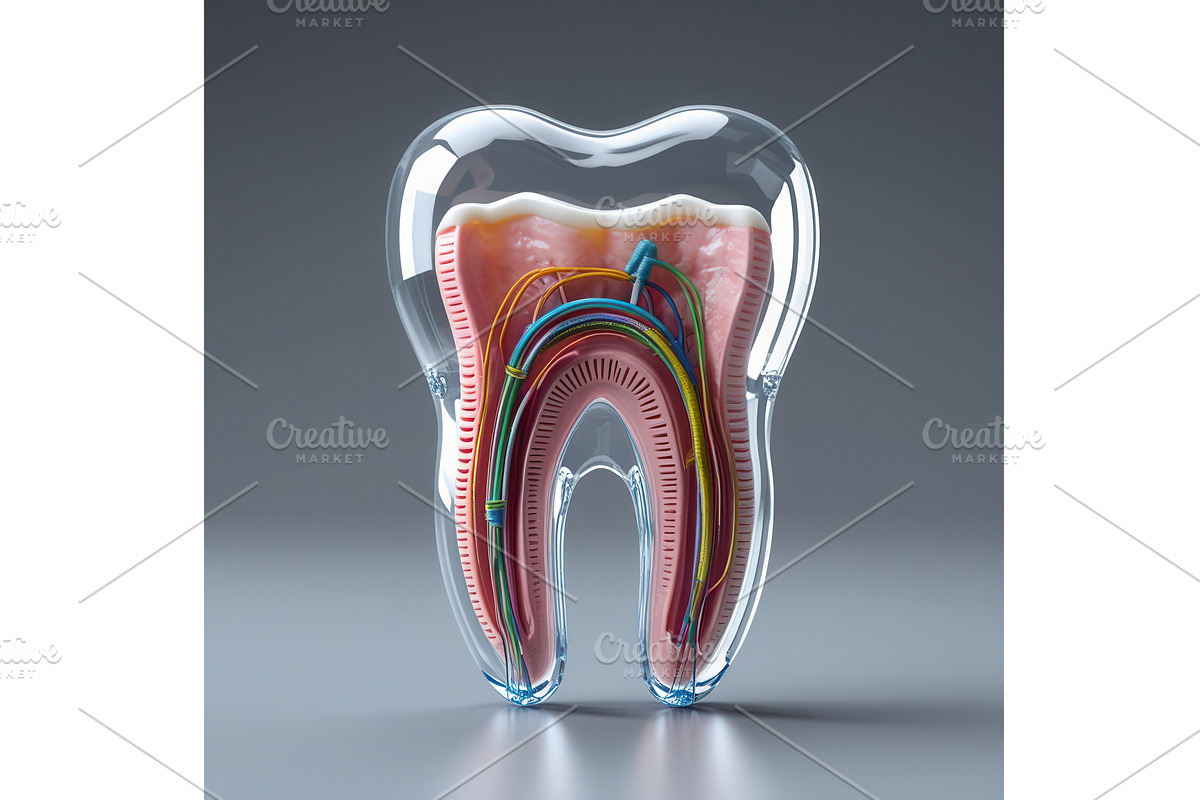Transparent tooth model showing, an Illustration by tilialucida
