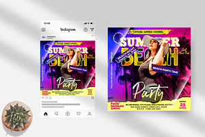 Summer Beach Instagram Banner PSD