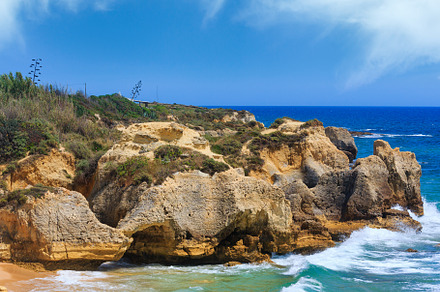 Atlantic rocky coast view (Algarve, Portugal)., a Nature Photo by YuriyB