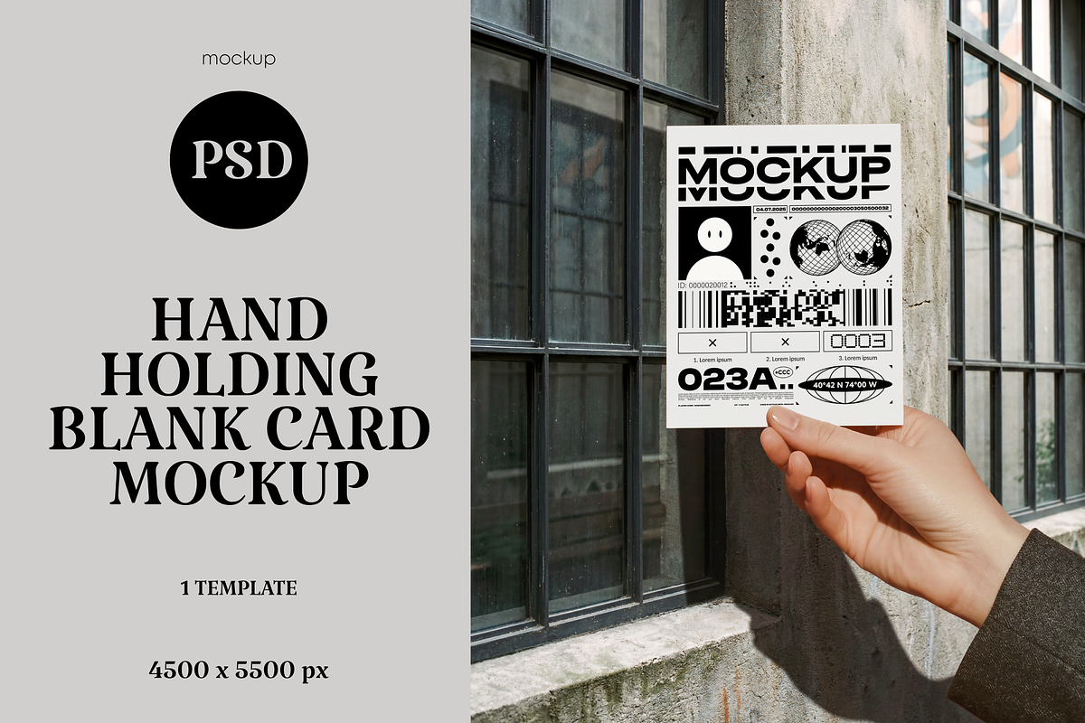 Hand Holding Blank Card Mockup, an Advertising Mockup by PopotLane (Photo 1 of 5)