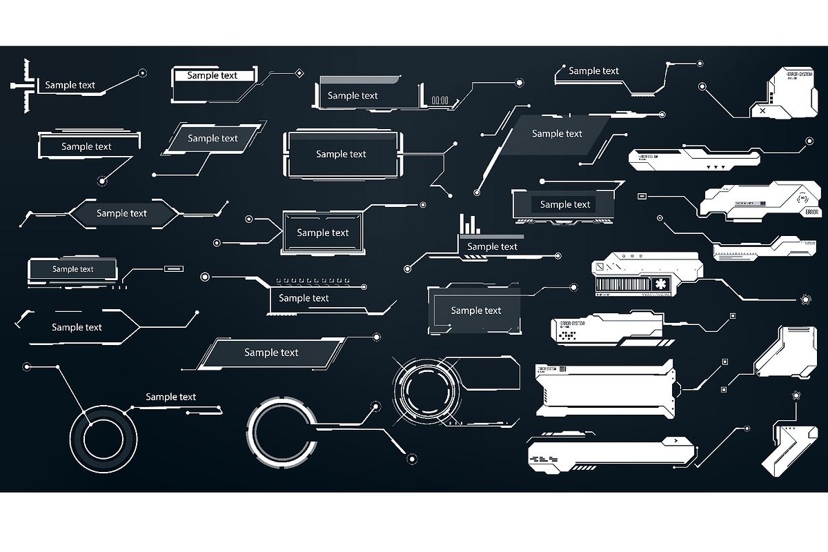 Sci-fi FUI Futuristic Element in HUD, a Technology Illustration by ZinetroN (Photo 10 of 10)
