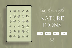 Nature Icons, an Outline Icon by K Design Co. Shop