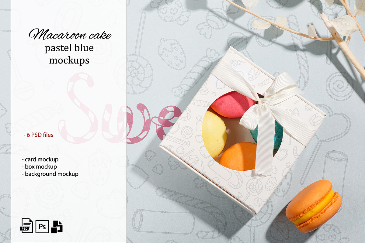French Macarons  blue mockup, a Product Mockup by YuMyart (Photo 1 of 5)