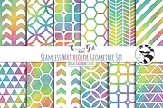 Seamless Watercolor Geometrics BR, a Pattern Graphic by RaccoonGirl Design (Thumbnail 1 of 3)