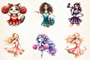 Cute Cheerleader Clipart, an Illustration by DreamCafeArt (Thumbnail 3 of 3)