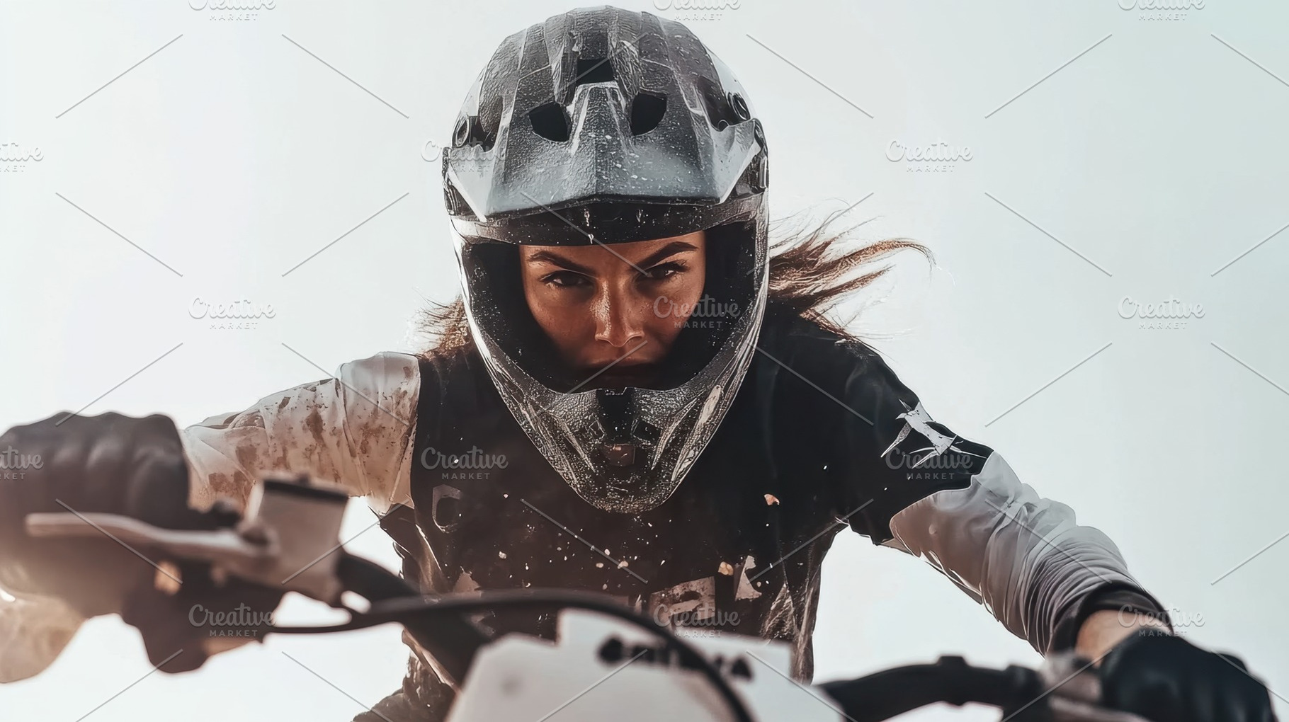 Adventurous female motocross rider, a Photo by Beautiful things