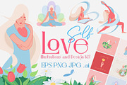 Self Love Illustrations+Design KIT, a Graphic by potokvarte (Thumbnail 1 of 24)