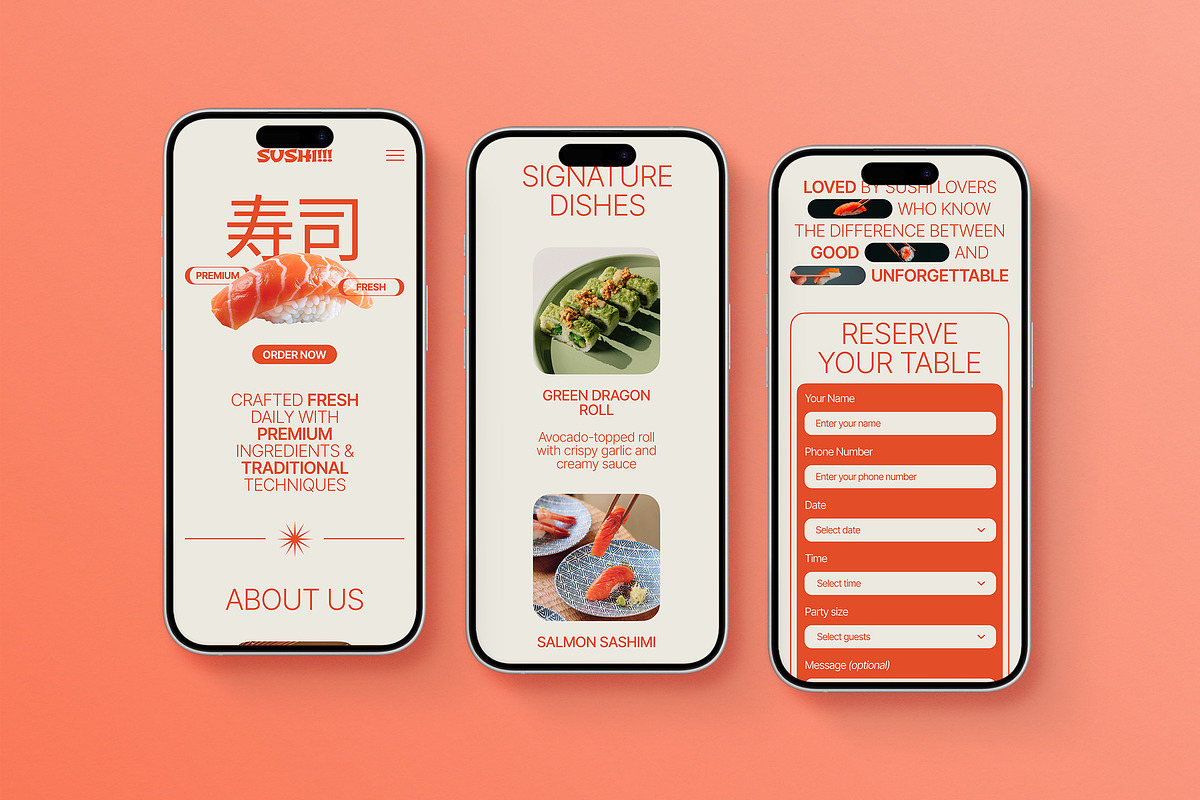 Sushi Restaurant Figma Landing Page preview 2