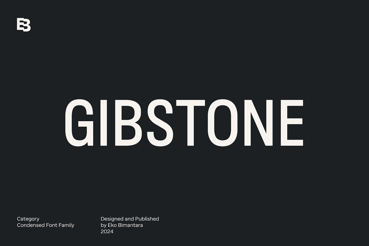 Gibstone; 16 Condensed Sans Fonts, a Sans Serif Font by Eko Bimantara (Photo 1 of 12)