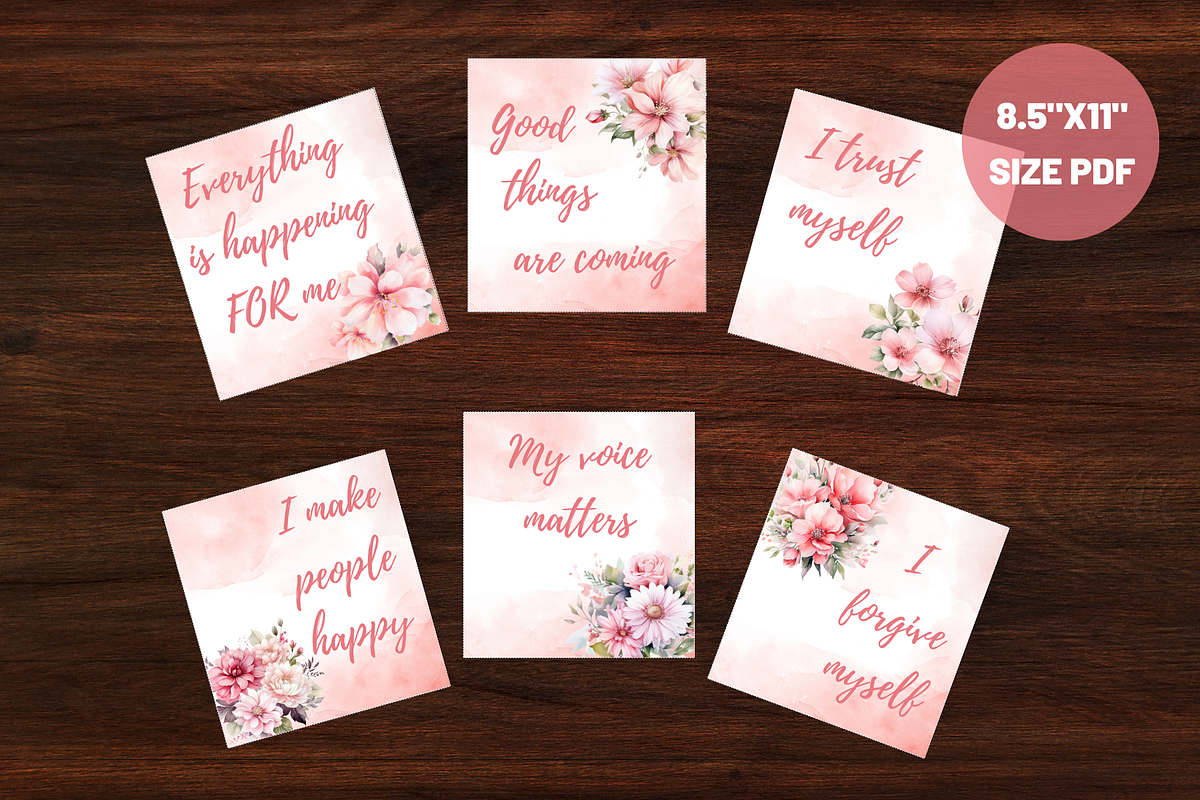 42 Positive Affirmation Cards, a Card Template by SimoDigitalArt (Photo 3 of 6)