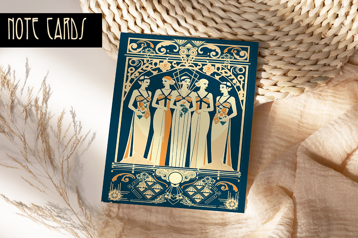 Art Deco Wedding Posters Wall Art, a Person Illustration by Blynn Pippen (Photo 8 of 10)