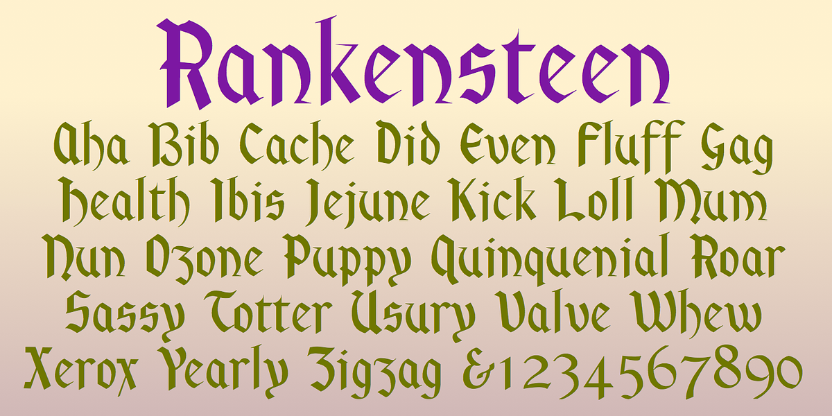 Rankensteen, a Blackletter Font by Ingrimayne Type (Photo 5 of 6)