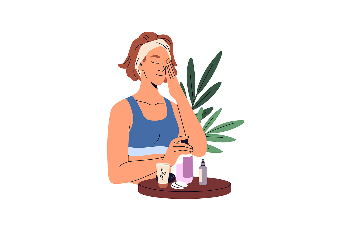 Girls doing makeup, skincare set, a Person Illustration by PaperTrident (Photo 6 of 8)