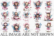 Whimsical Spring Fairy Clipart PNG, an Illustration by Canvas Craft (Thumbnail 3 of 7)