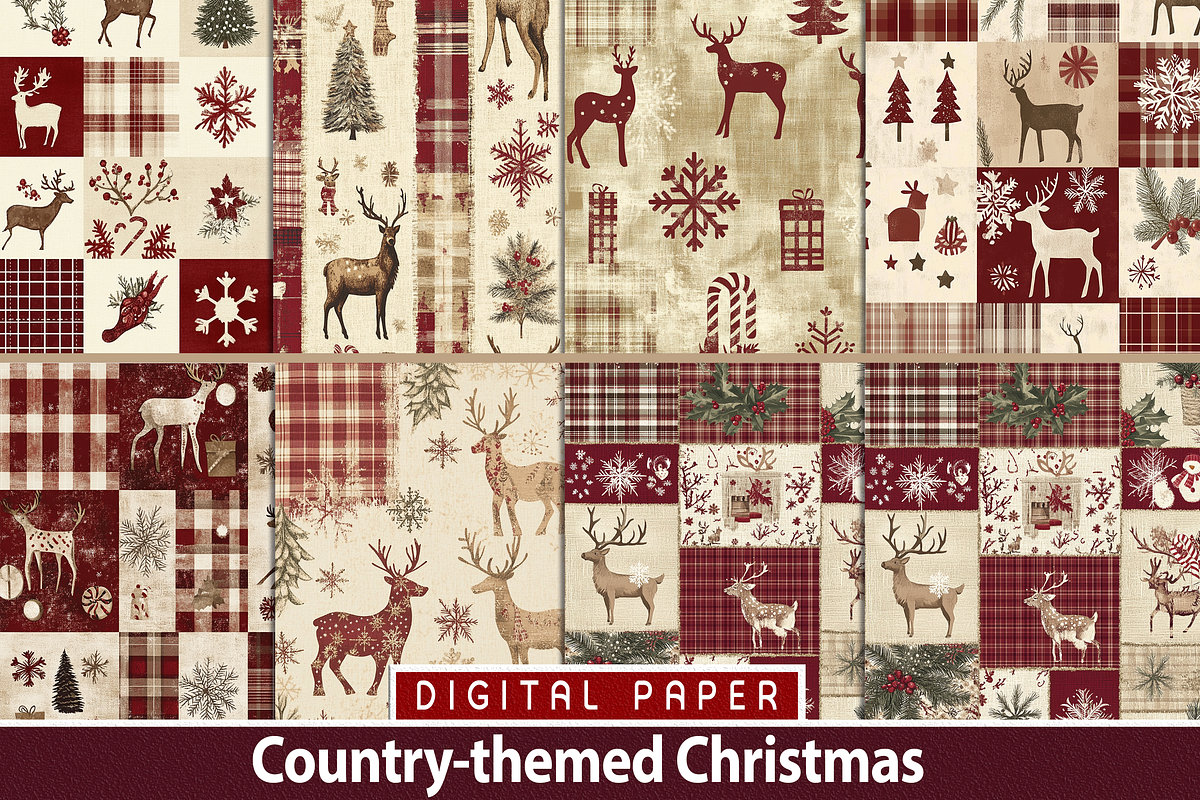 Country-themed Christmas Pattern