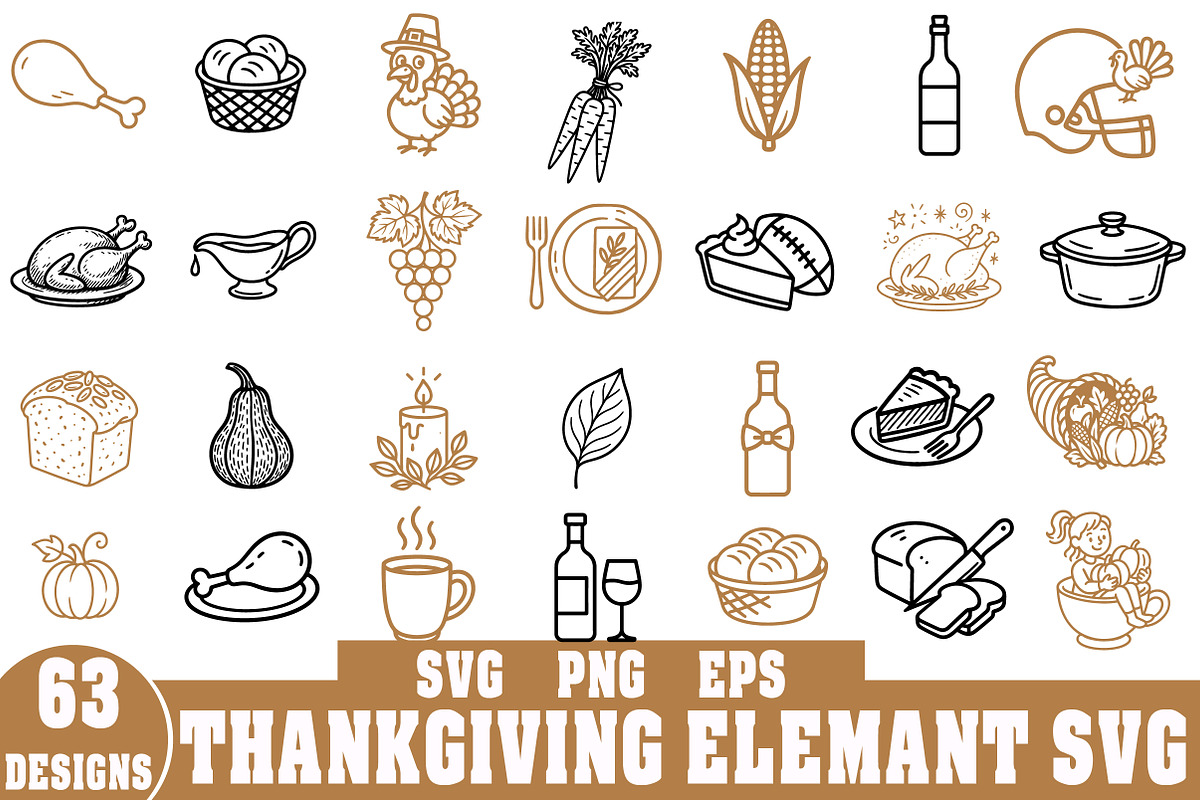Hand Drawn Thanksgiving Clipart Bund, an Illustration by Daily.Designs (Photo 1 of 4)