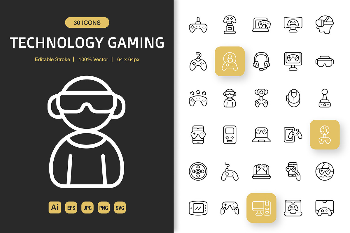 Technology Gaming Icons, an Icon by Spacepixel Creative