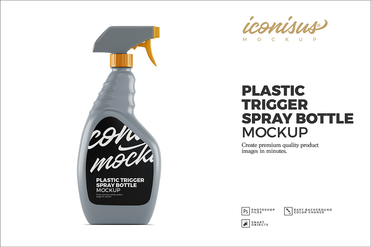 Spray Plastic Bottle Mockup Template, a Packaging Mockup by iconisusmockup (Photo 1 of 4)