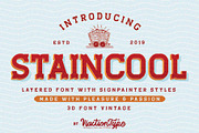 Staincool - Layered Font, a Sans Serif Font by ViactionType (Thumbnail 1 of 10)