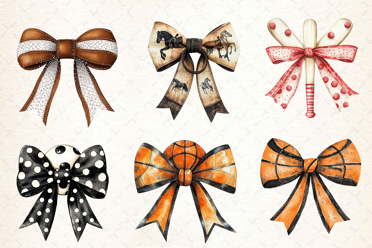 Sports Bow Sublimation Clipart, a Work Illustration by Dream Creation (Photo 3 of 5)