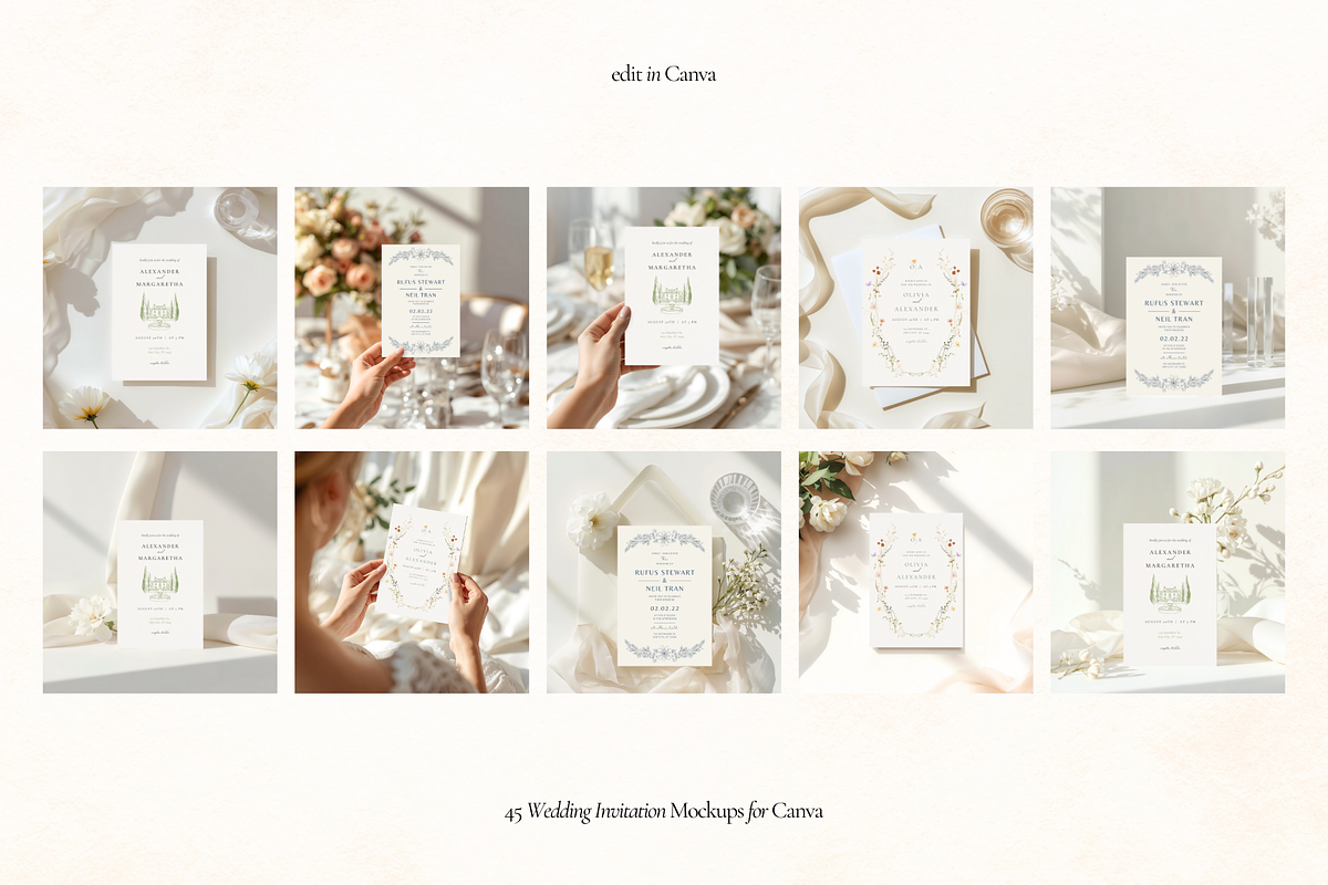 Wedding Invitation Canva Mockups, an Advertising Mockup by Matisse Studio (Photo 5 of 9)