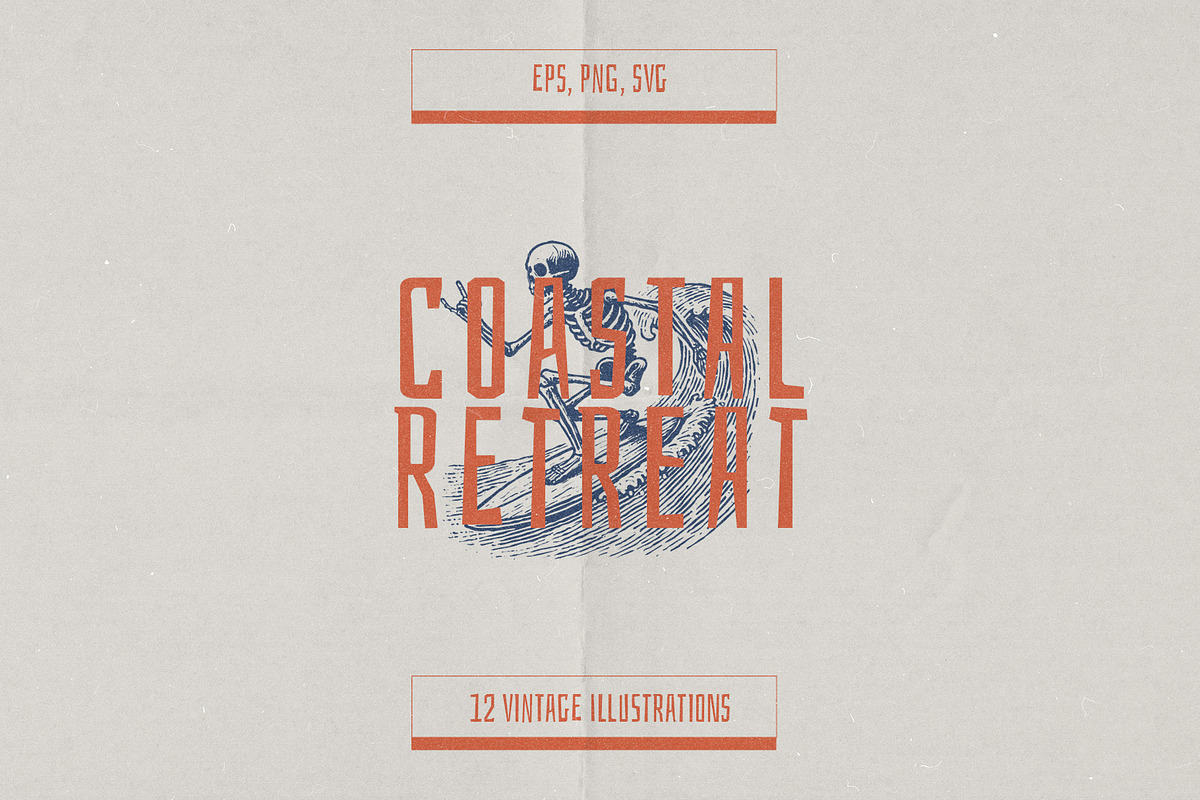 Coastal Retreat Vintage Illustration, an Illustration by elliazidi.designs (Photo 1 of 7)