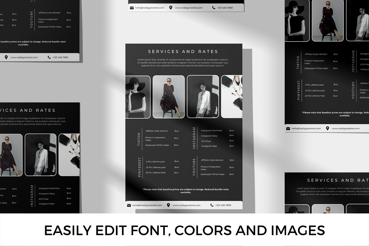 2 Page Media Kit Template - B&W, a Presentation Template by CoCreatorDesigns (Photo 3 of 7)