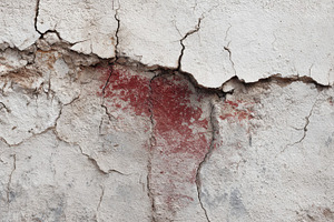 Cracked wall with faded paint detail, a Photo by Beautiful things