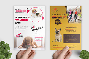 Dog walker Flyer Templates