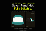 Hat Template - 7 Panel Hat, a Hat Mockup by Template Haven (Thumbnail 1 of 14)