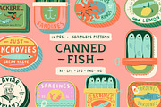 Canned Fish Graphics + Pattern, a Food Illustration by Dedraw Studio (Thumbnail 1 of 7)