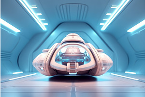 Space Ship Futuristic. Generate Ai