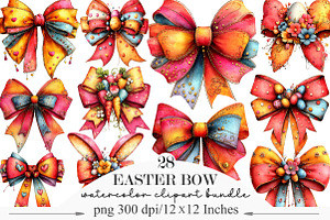 Easter Bow Clipart Bundle, an Illustration by Designking